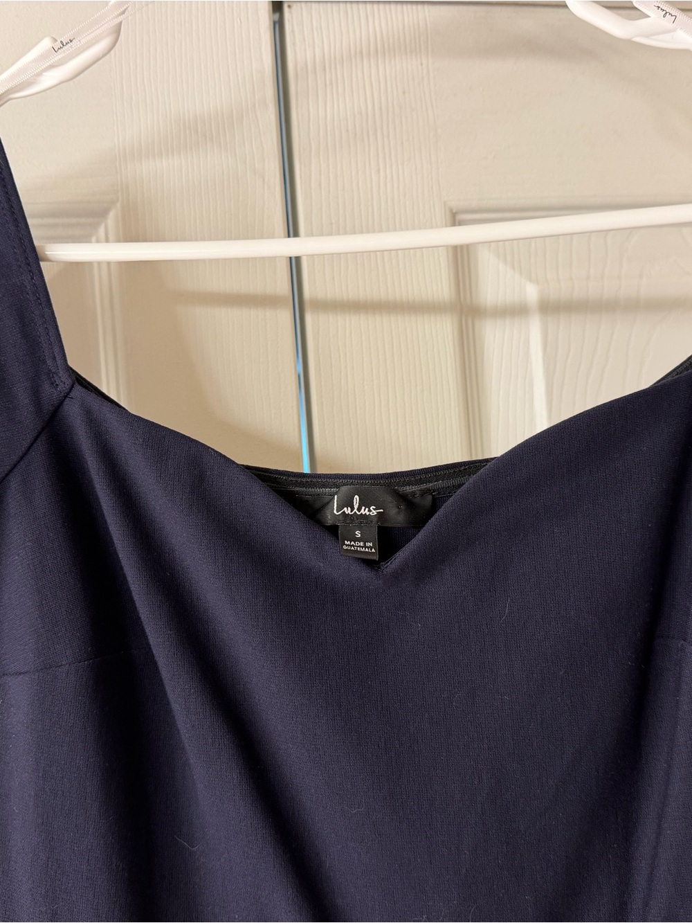 Lulu's Navy Off-Shoulder High-Low Mermaid Dress - Picture 2 of 4